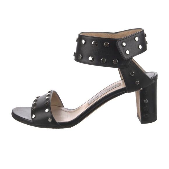 Jimmy Choo Sandal 7 or 37.5 Black Studded Leather Veto Sandal - Picture 2 of 11